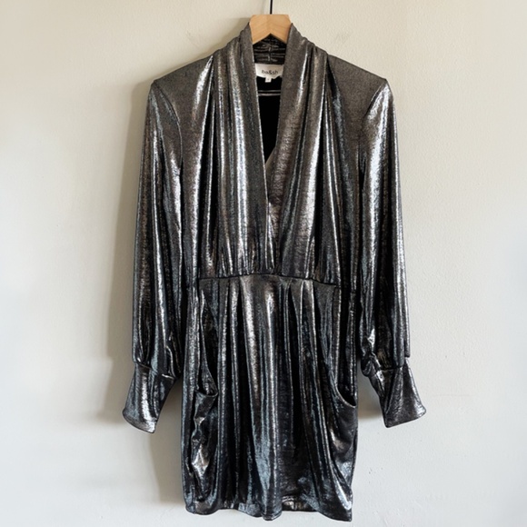BA&SH “Miss Metallic” Mini Dress| Size Large (US 8) | NWT - Picture 4 of 16